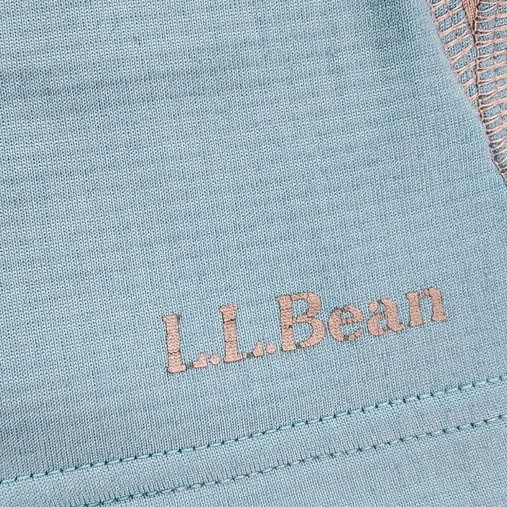 LL Bean Mens 1/2 Half Zip Pullover Gym Running Wicking Blue Pocket XL - Picture 4 of 5